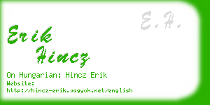 erik hincz business card